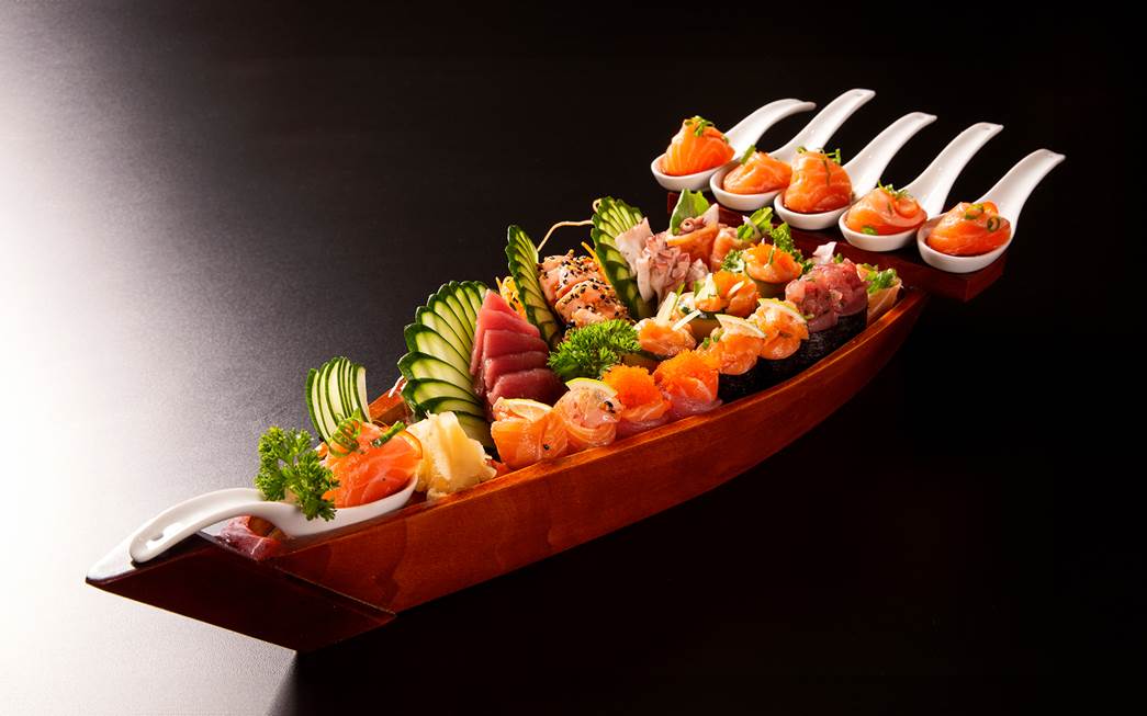 Omakase Sushi Boat at Origami Japanese Restaurant at Anantara Veli Maldives