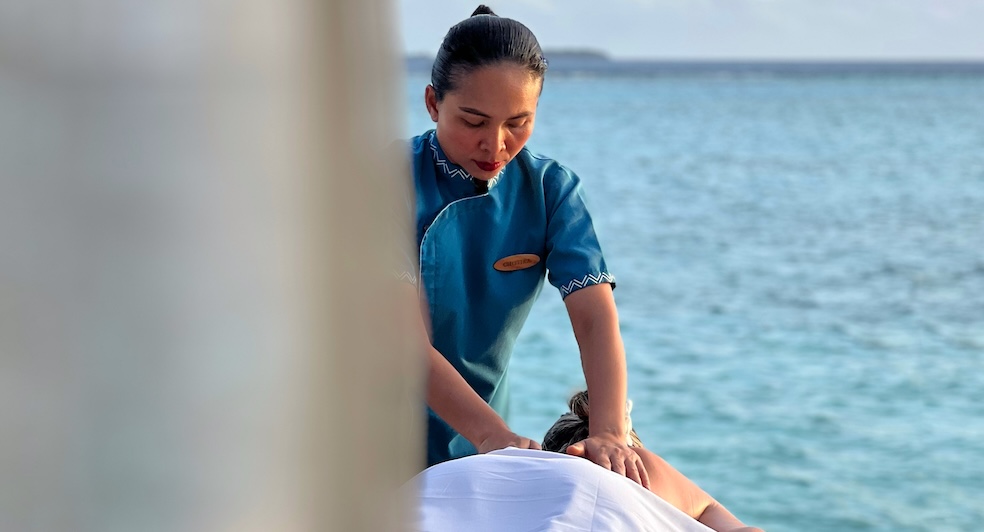 Wellness treatments with an ocean backdrop at Naladhu Private Island Maldives