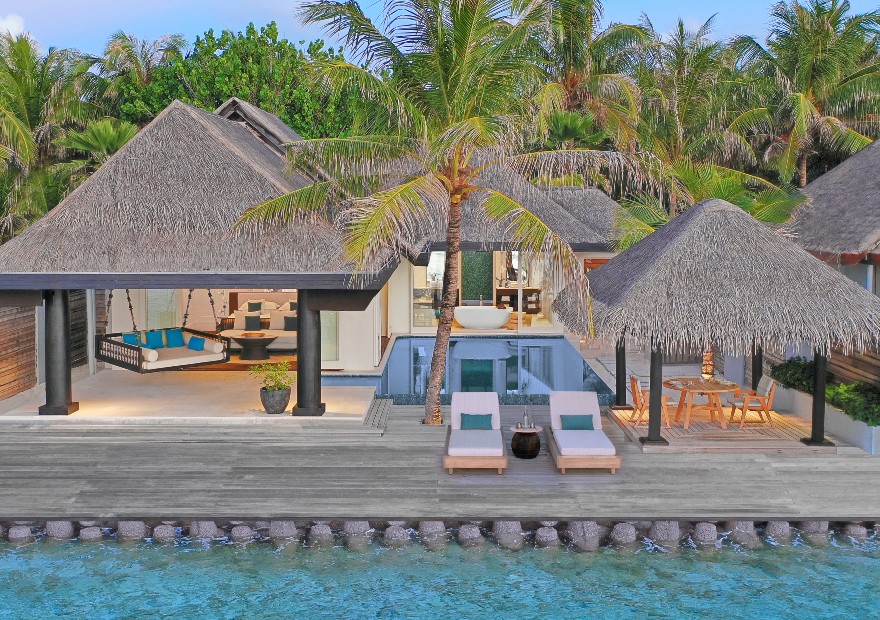 Exterior view of the Two Bedroom Ocean House with Pool at Naladhu Private Islands Maldives